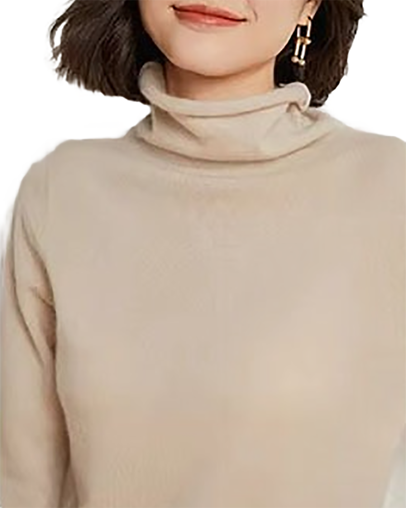 Brookmonts Women’s Merino Wool Sweater – Turtleneck Long Sleeve Knit