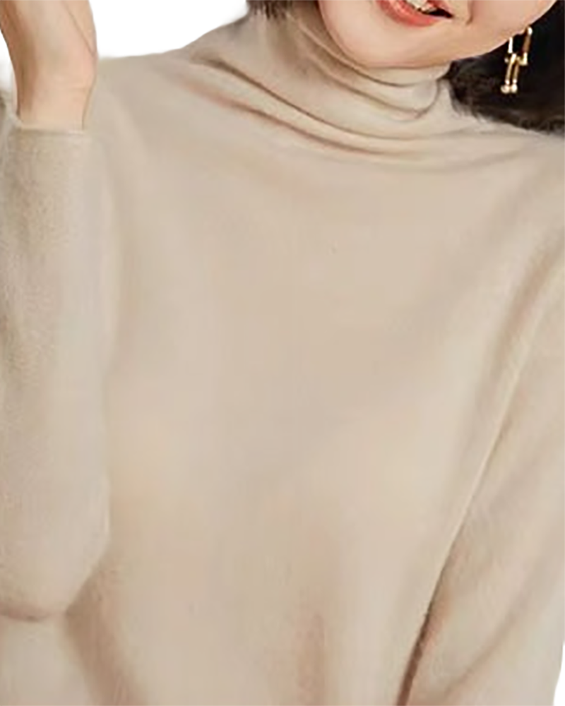 Brookmonts Women’s Merino Wool Sweater – Turtleneck Long Sleeve Knit