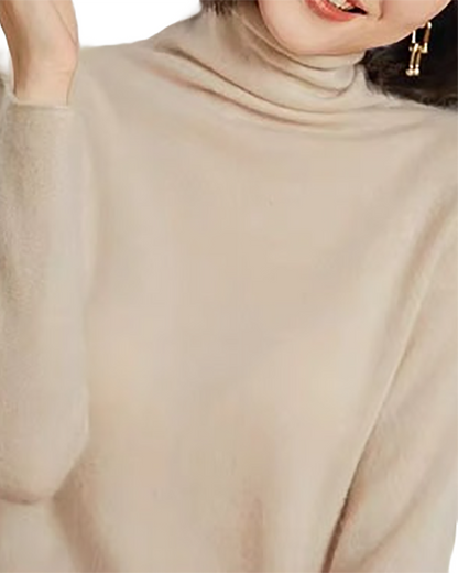 Brookmonts Women’s Merino Wool Sweater – Turtleneck Long Sleeve Knit