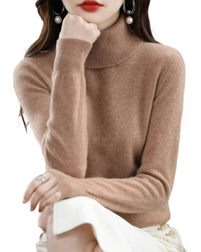 Brookmonts Women’s Merino Wool Sweater – Turtleneck Long Sleeve Knit