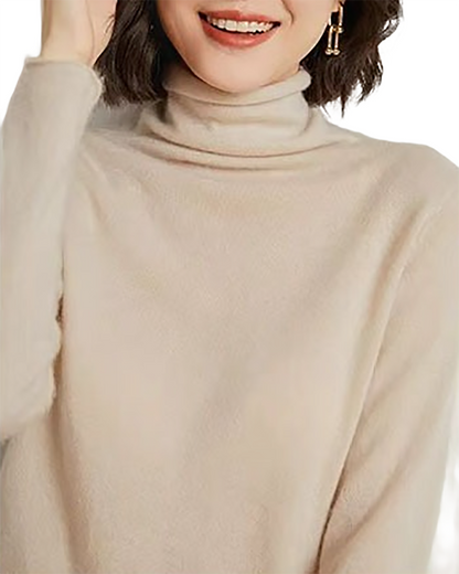 Brookmonts Women’s Merino Wool Sweater – Turtleneck Long Sleeve Knit