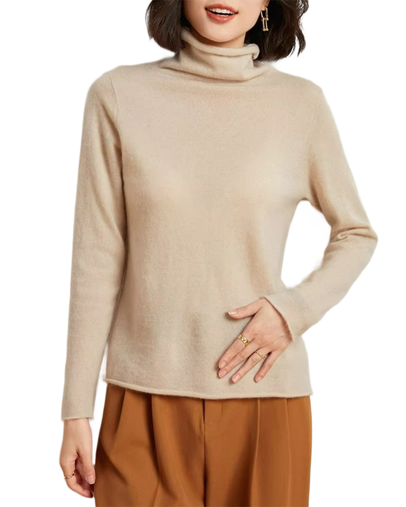 Brookmonts Women’s Merino Wool Sweater – Turtleneck Long Sleeve Knit