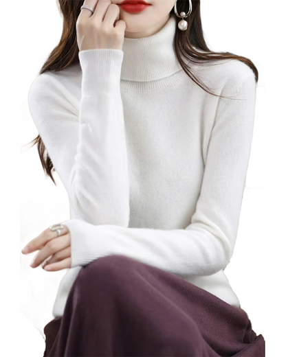 Brookmonts Women’s Merino Wool Sweater – Turtleneck Long Sleeve Knit