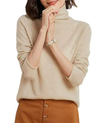 Brookmonts Women’s Merino Wool Sweater – Turtleneck Long Sleeve Knit