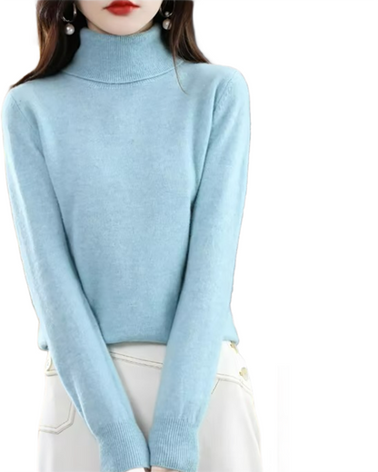 Brookmonts Women’s Merino Wool Sweater – Turtleneck Long Sleeve Knit