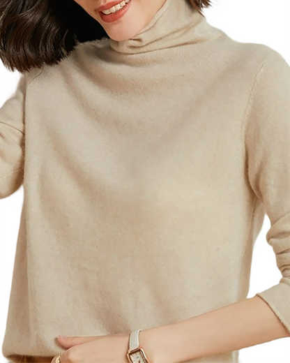 Brookmonts Women’s Merino Wool Sweater – Turtleneck Long Sleeve Knit