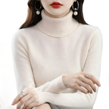 Brookmonts Women’s Merino Wool Sweater – Turtleneck Long Sleeve Knit