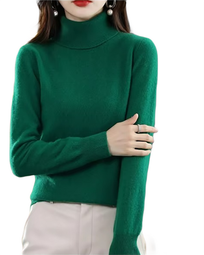 Brookmonts Women’s Merino Wool Sweater – Turtleneck Long Sleeve Knit