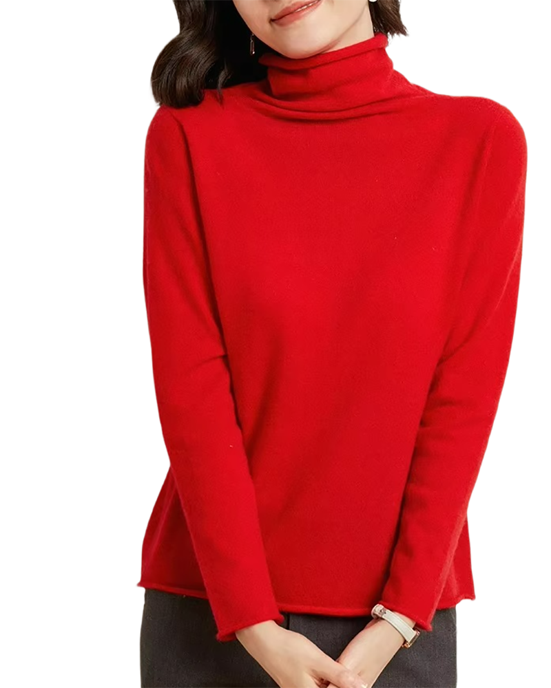 Brookmonts Women’s Merino Wool Sweater – Turtleneck Long Sleeve Knit