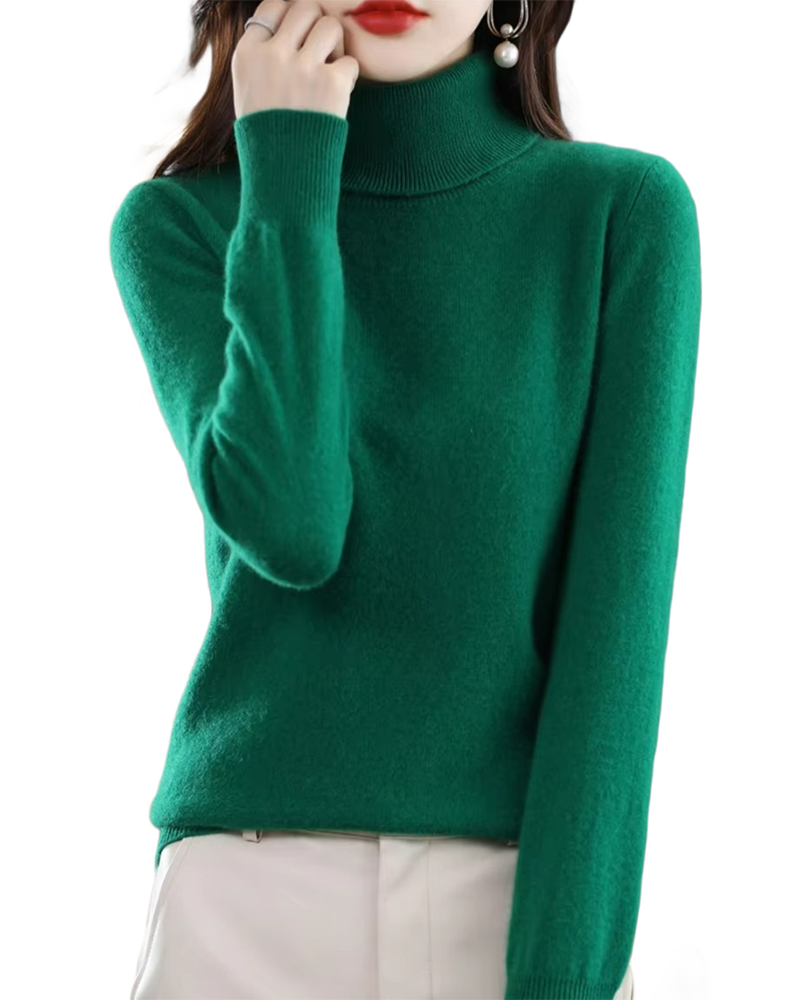 Brookmonts Women’s Merino Wool Sweater – Turtleneck Long Sleeve Knit