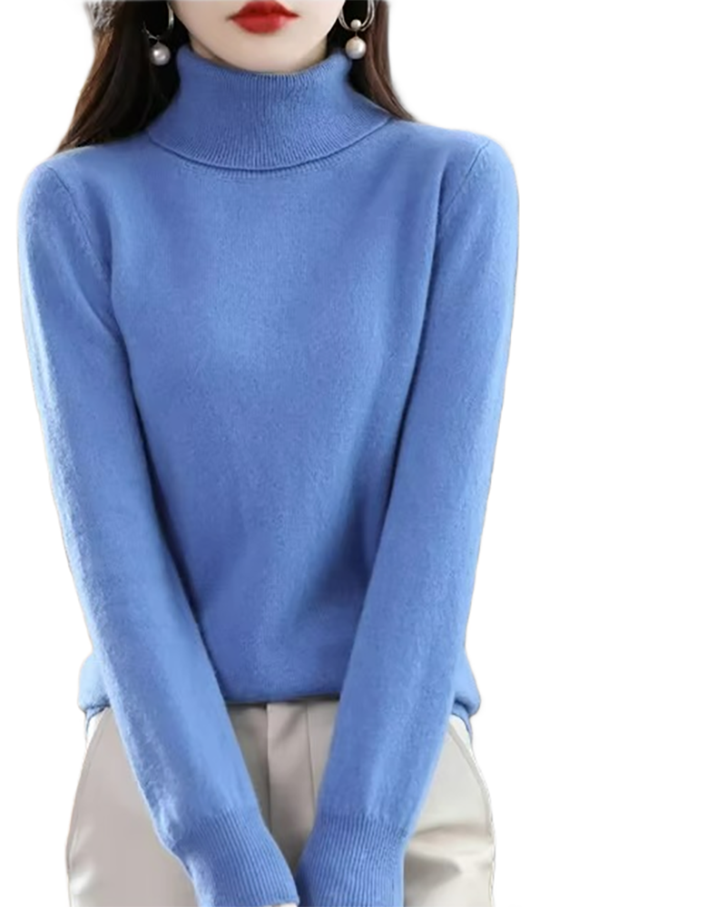 Brookmonts Women’s Merino Wool Sweater – Turtleneck Long Sleeve Knit