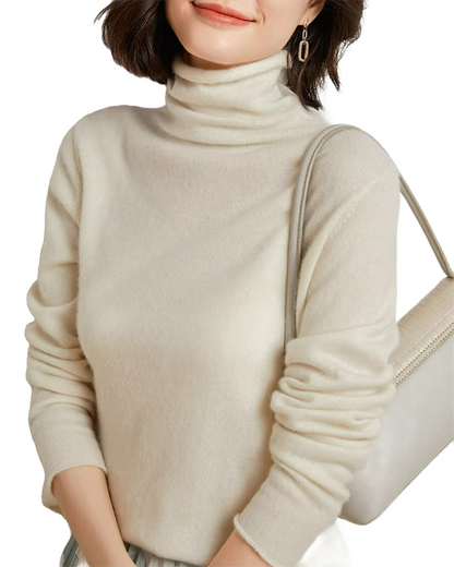 Brookmonts Women’s Merino Wool Sweater – Turtleneck Long Sleeve Knit