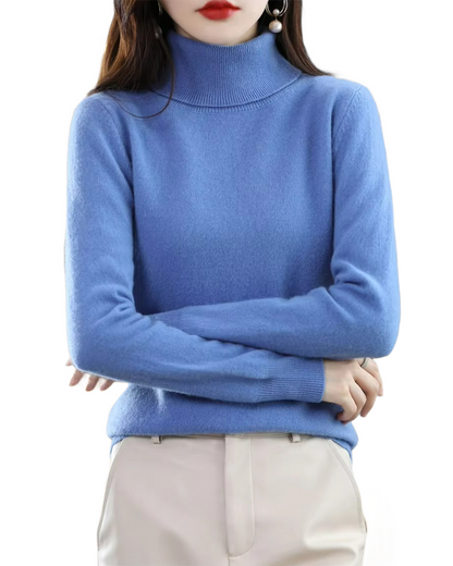 Brookmonts Women’s Merino Wool Sweater – Turtleneck Long Sleeve Knit