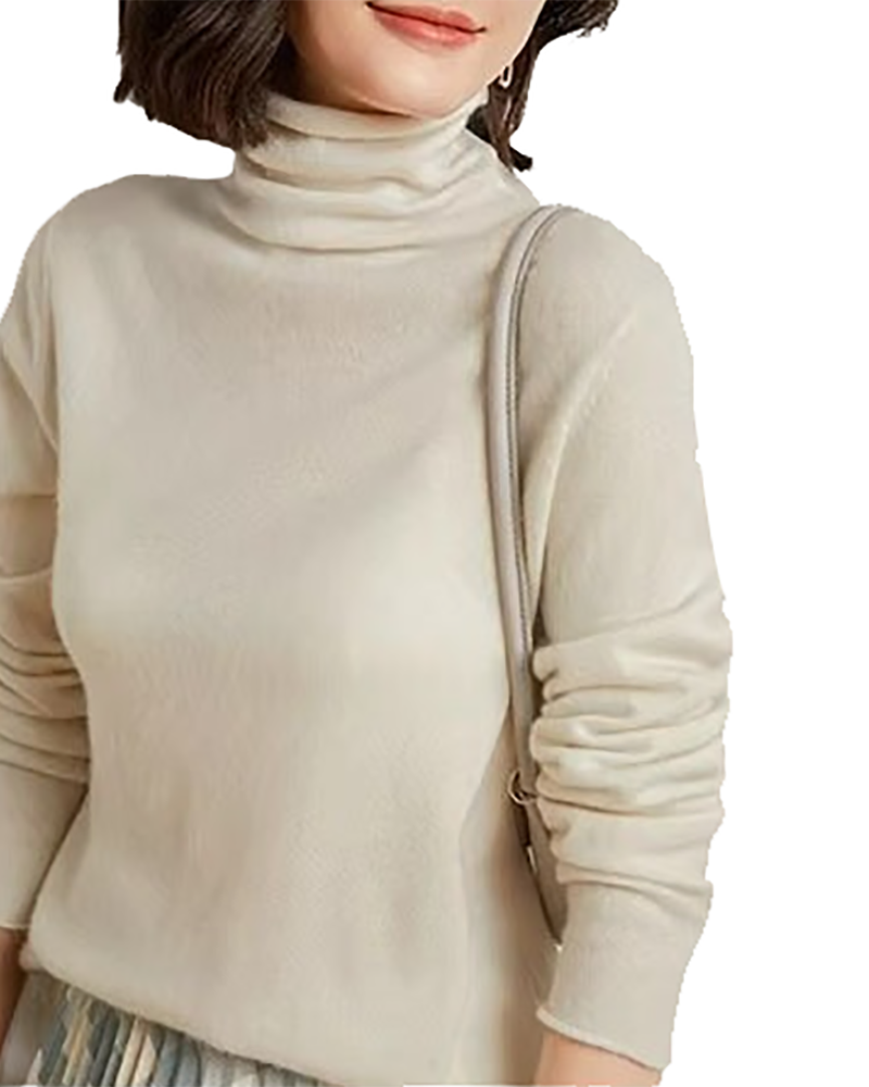 Brookmonts Women’s Merino Wool Sweater – Turtleneck Long Sleeve Knit