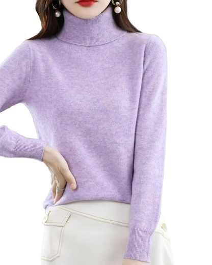 Brookmonts Women’s Merino Wool Sweater – Turtleneck Long Sleeve Knit