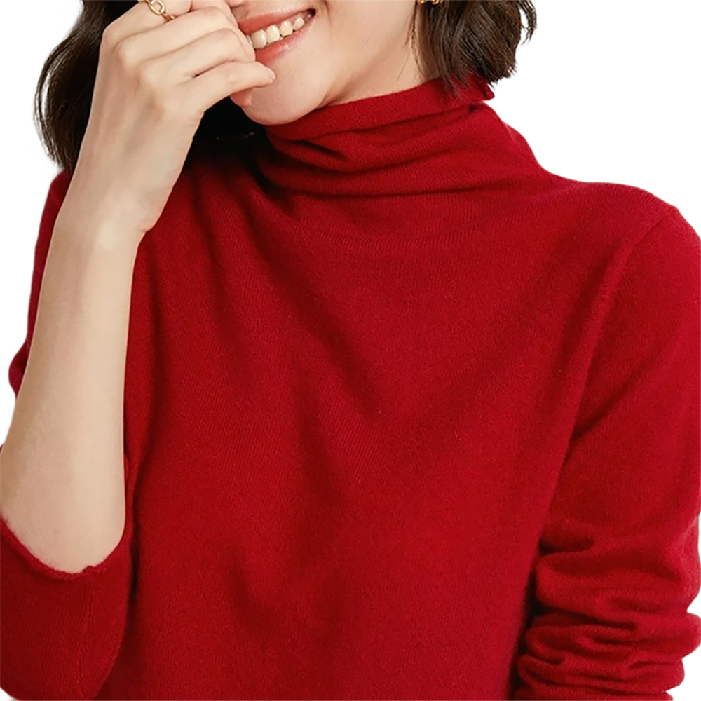 Brookmonts Women’s Merino Wool Sweater – Turtleneck Long Sleeve Knit