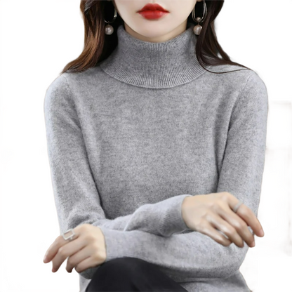 Brookmonts Women’s Merino Wool Sweater – Turtleneck Long Sleeve Knit