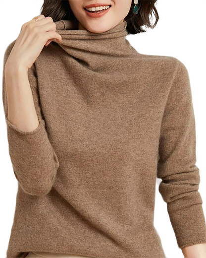 Brookmonts Women’s Merino Wool Sweater – Turtleneck Long Sleeve Knit