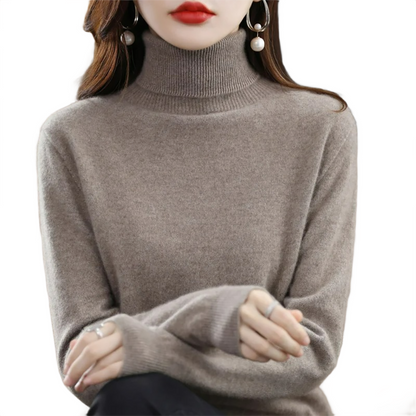 Brookmonts Women’s Merino Wool Sweater – Turtleneck Long Sleeve Knit