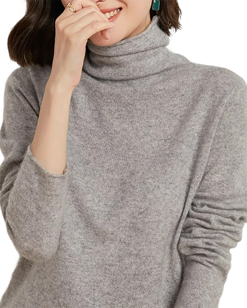 Brookmonts Women’s Merino Wool Sweater – Turtleneck Long Sleeve Knit