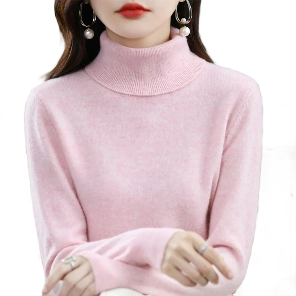 Brookmonts Women’s Merino Wool Sweater – Turtleneck Long Sleeve Knit