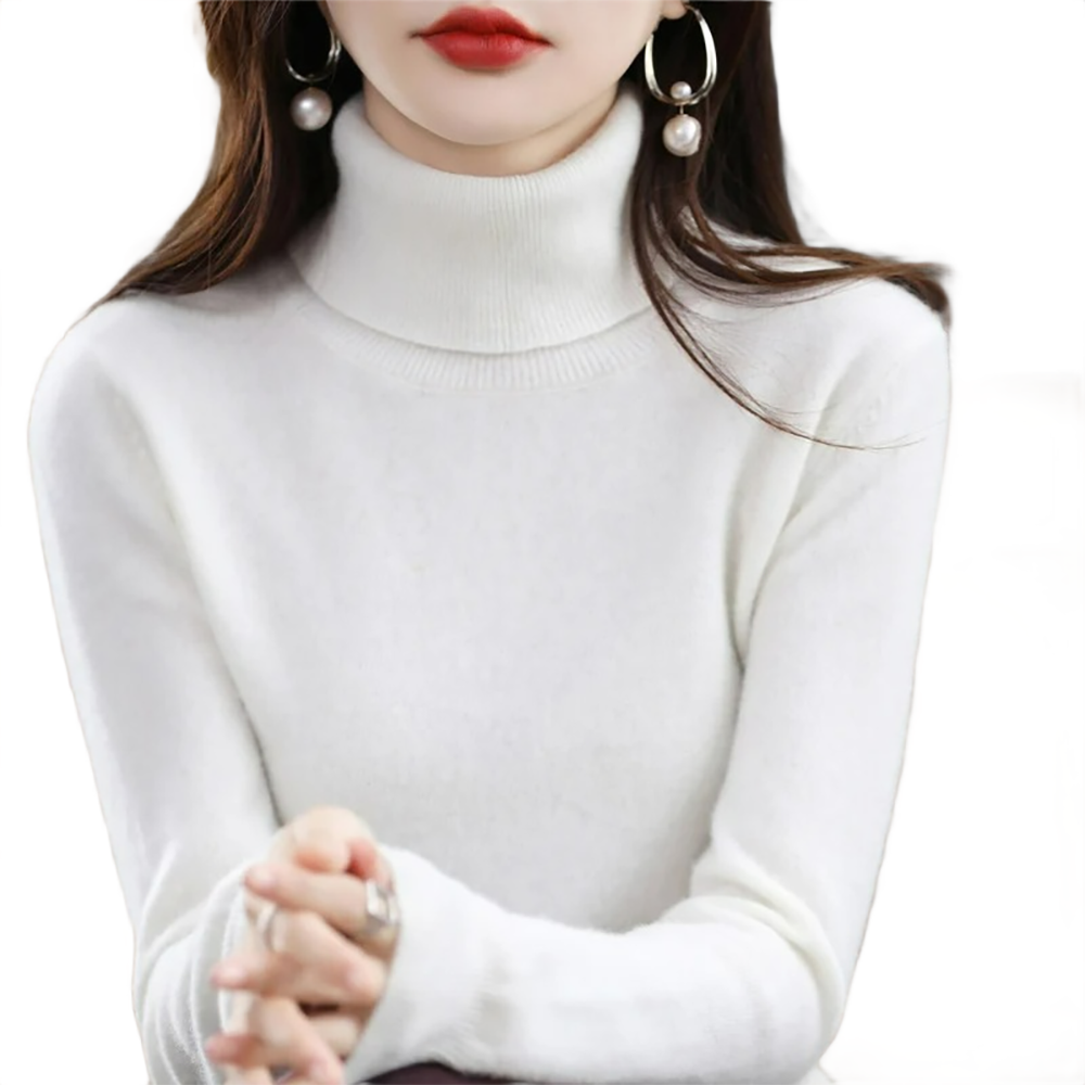 Brookmonts Women’s Merino Wool Sweater – Turtleneck Long Sleeve Knit
