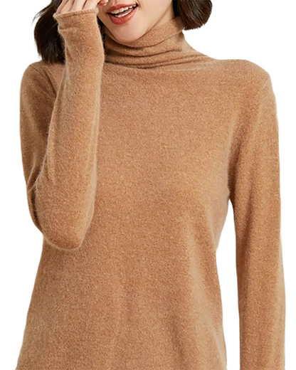 Brookmonts Women’s Merino Wool Sweater – Turtleneck Long Sleeve Knit