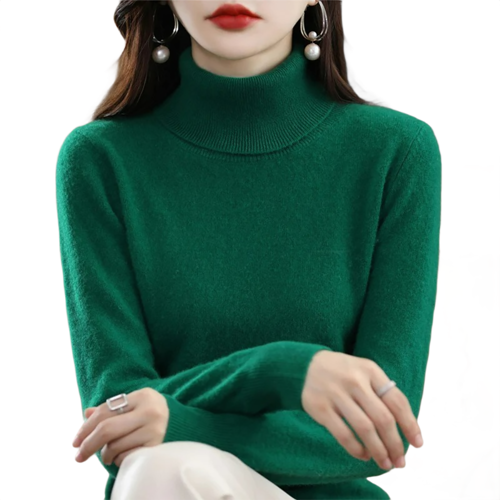 Brookmonts Women’s Merino Wool Sweater – Turtleneck Long Sleeve Knit