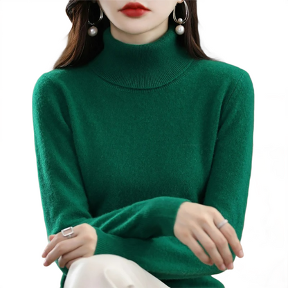 Brookmonts Women’s Merino Wool Sweater – Turtleneck Long Sleeve Knit