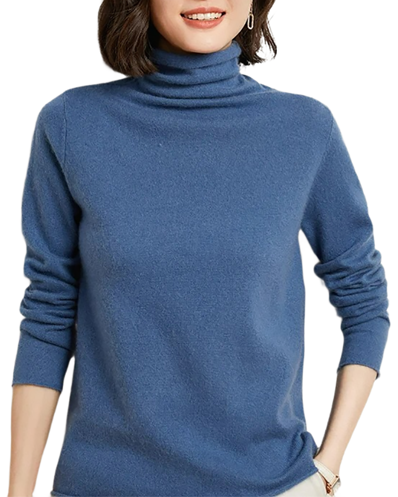 Brookmonts Women’s Merino Wool Sweater – Turtleneck Long Sleeve Knit