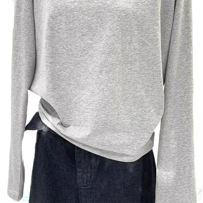 Brookmonts Women’s One-Shoulder Top – Long Sleeve Cotton Blend Shirt