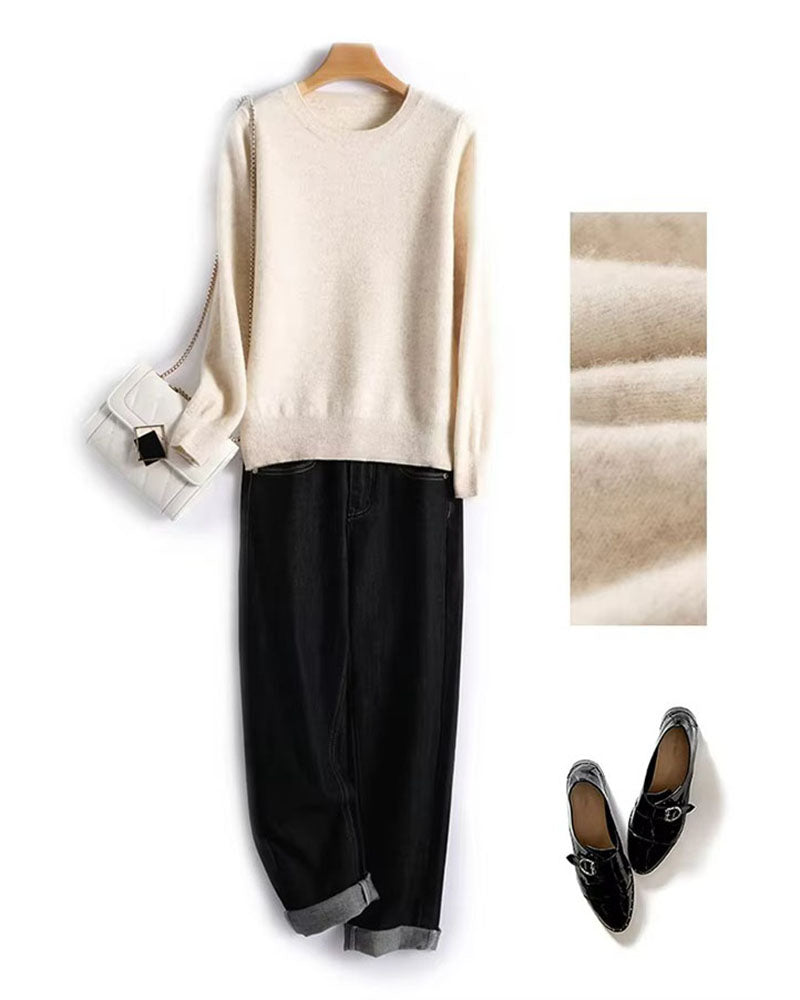 Brookmonts Women’s Sweater – Round Neck Long Sleeve Knit Pullover