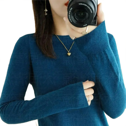 Brookmonts Women’s Sweater – Round Neck Long Sleeve Knit Pullover