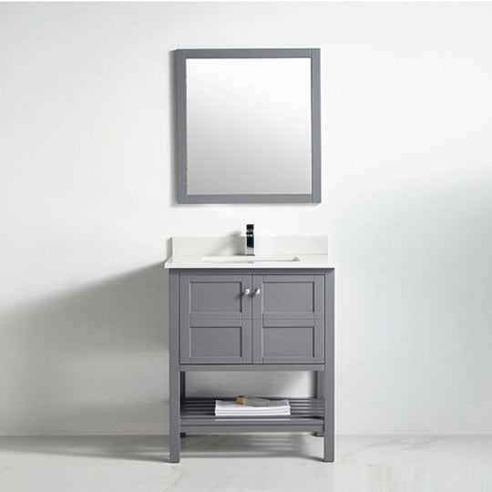 BNK Austin - 30" Vanity with Two door, one drawer & soft close. Rock Gray