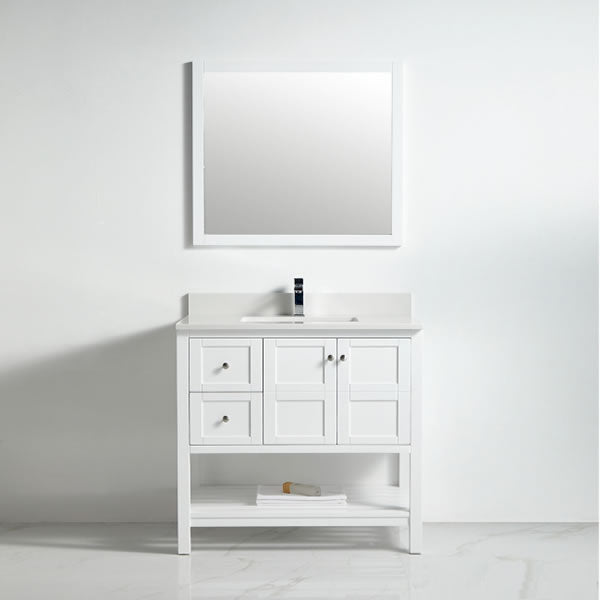 BNK Austin - 36" Vanity with Two door, Two left drawer & soft close. White