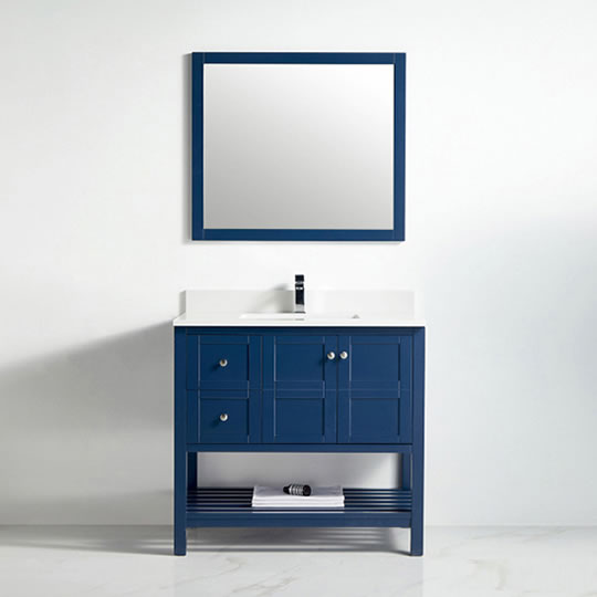 BNK Austin - 36" Vanity with Two door, one drawer & soft close. Navy Blue