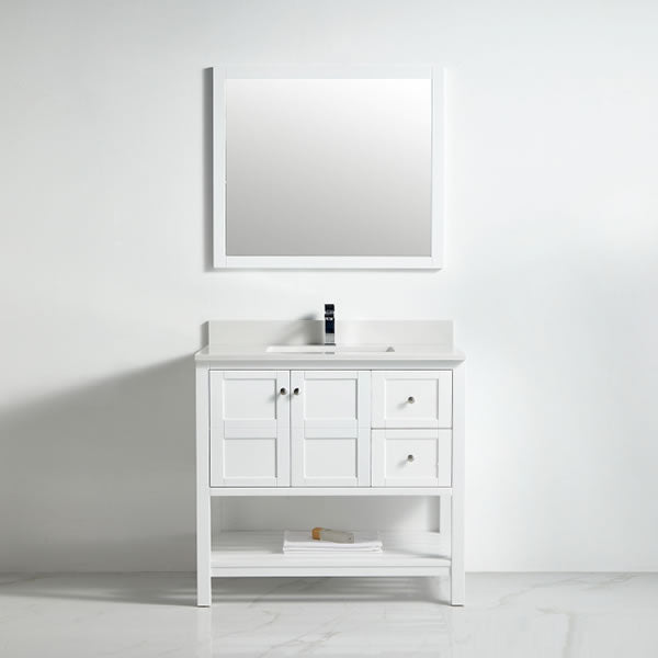 BNK Austin - 36" Vanity with Two door, Two right drawer & soft close. White