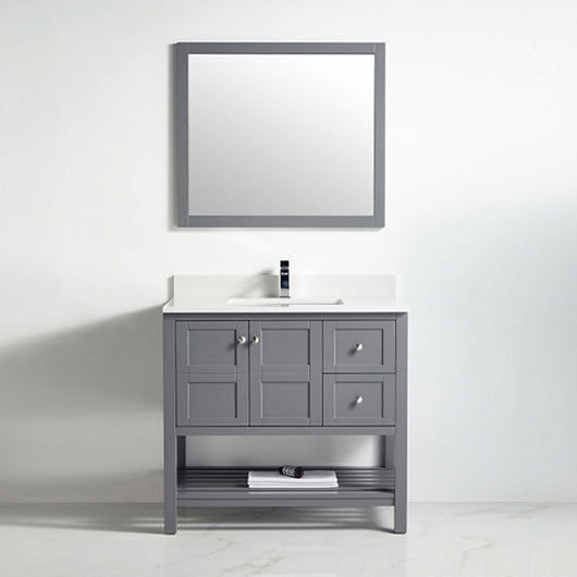 BNK Austin - 36" Vanity with Two door, Two right drawer & soft close. Rock Gray