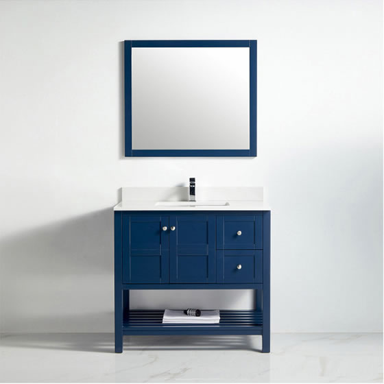 BNK Austin - 36" Vanity with Two door, Two right drawer & soft close. Navy Blue