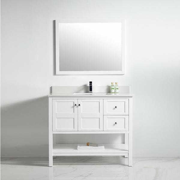 BNK Austin -42" Vanity with Two door Two right drawer soft close. White