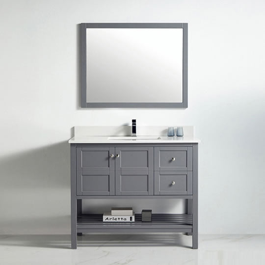 BNK Austin -42" Vanity with Two door Two right drawer soft close. Rock Gray