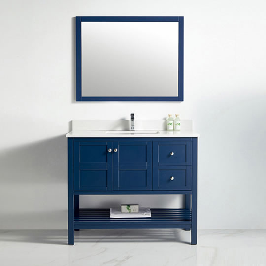 BNK Austin -42" Vanity with Two door Two right drawer soft close. Navy Blue