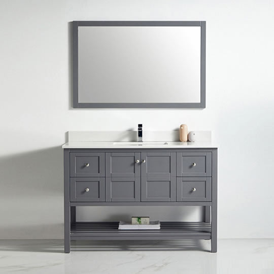 BNK Austin -48" Vanity with Two door, Four drawer & soft close. Rock Gray