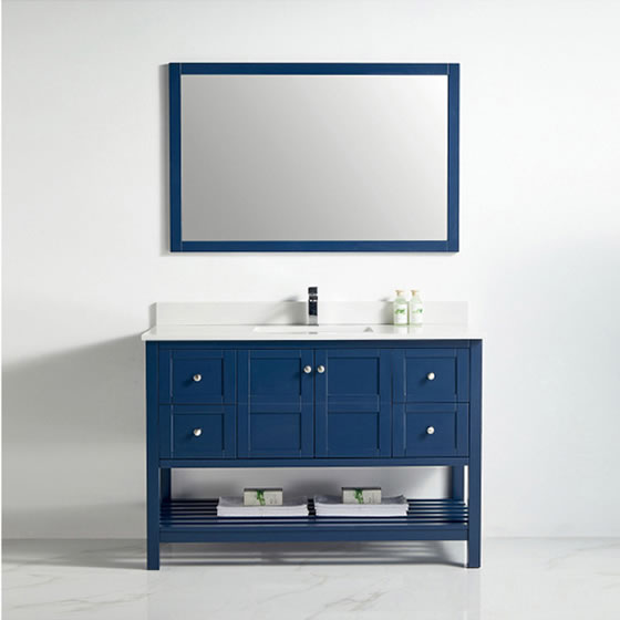 BNK Austin -48" Vanity with Two door, Four drawer & soft close. Navy Blue