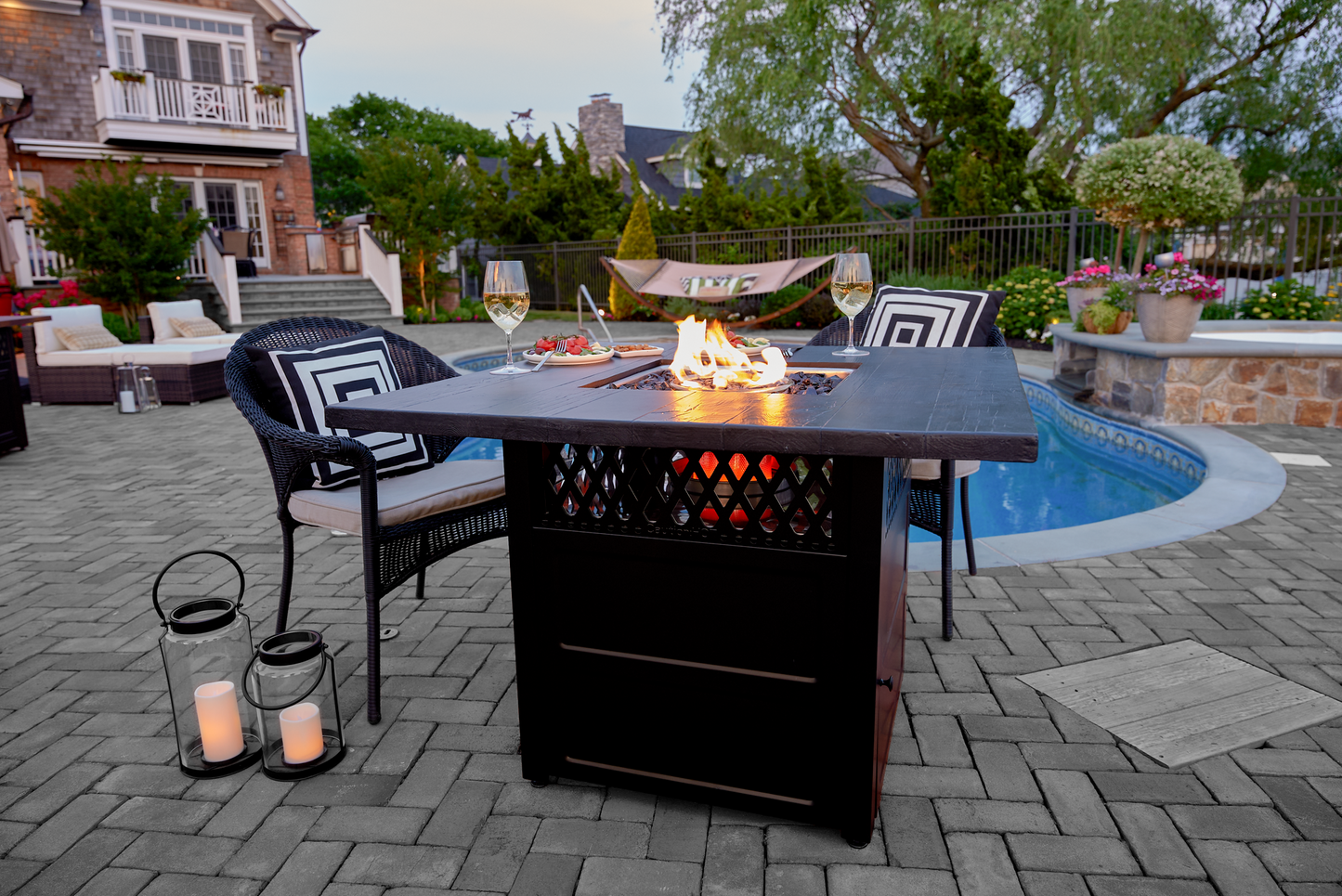 MR. BAR-B-Q The Ethan Dual Heat LP Gas Outdoor Fire Pit