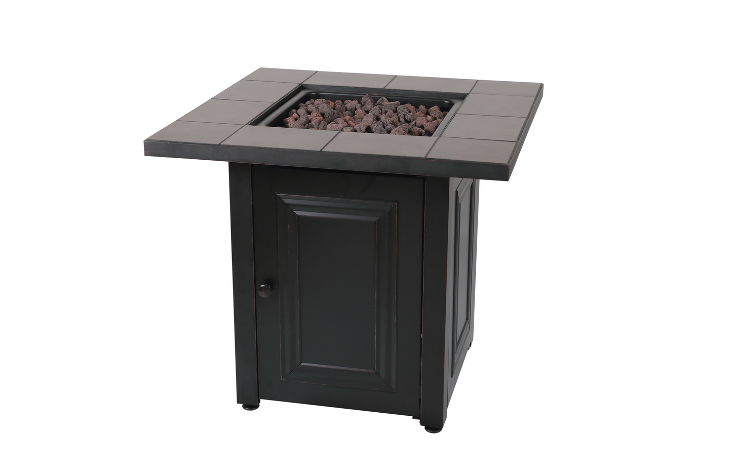 MR. BAR-B-Q The Vanderbilt, LP Gas Outdoor Fire Pit with Ceramic Tile Mantel