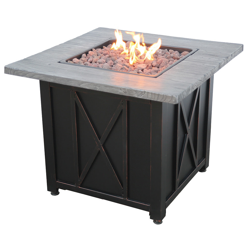 MR. BAR-B-Q LP Gas Outdoor Fire Pit with 30-in Resin Mantel