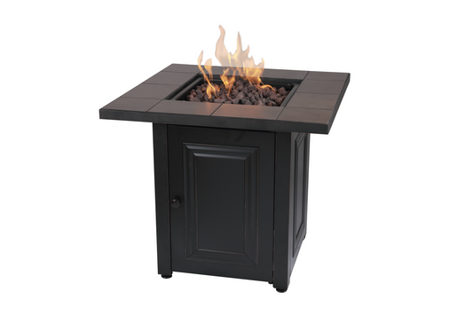 MR. BAR-B-Q The Vanderbilt, LP Gas Outdoor Fire Pit with Ceramic Tile Mantel