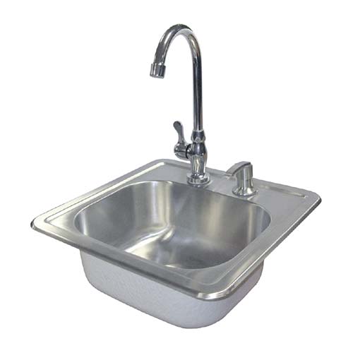 Cal Flame - Stainless Steel Sink with Faucet & Soap Dispenser