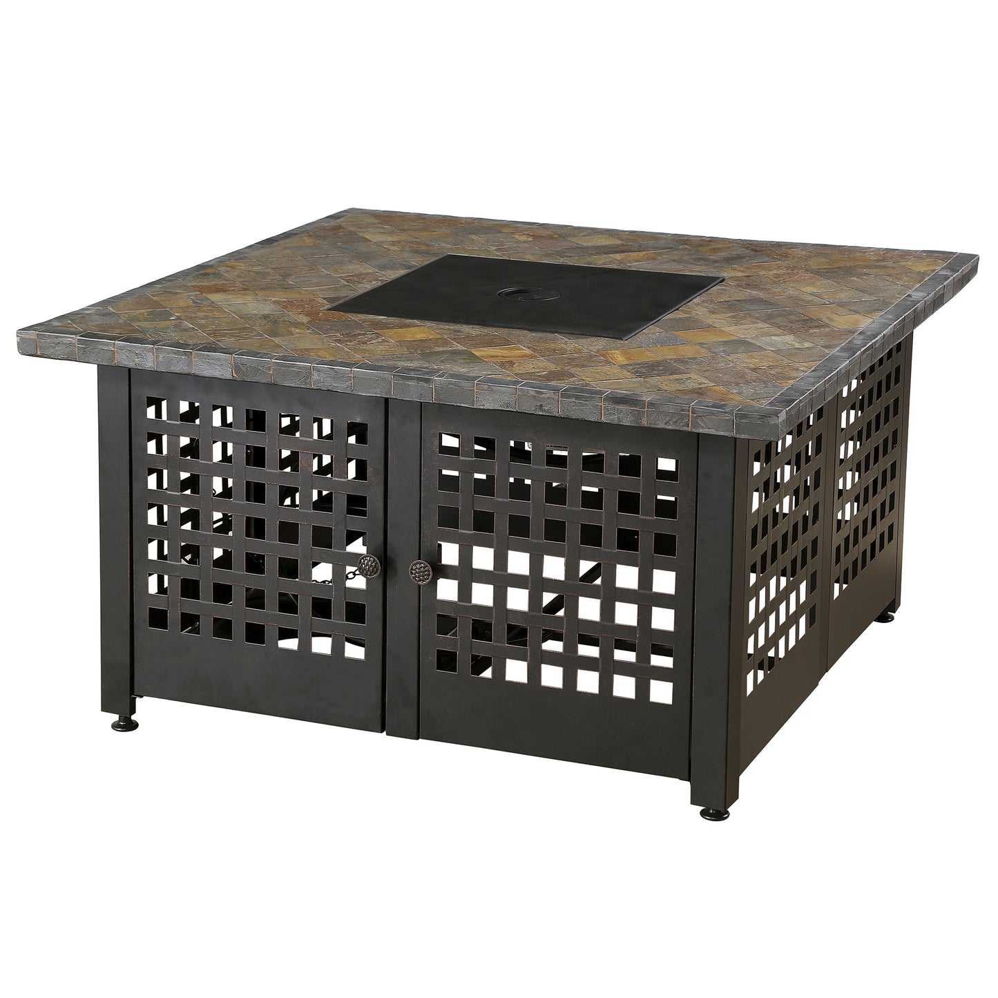 MR. BAR-B-Q The Elizabeth, LP Gas Outdoor Fire Pit with 42-in Slate Tile Mantel